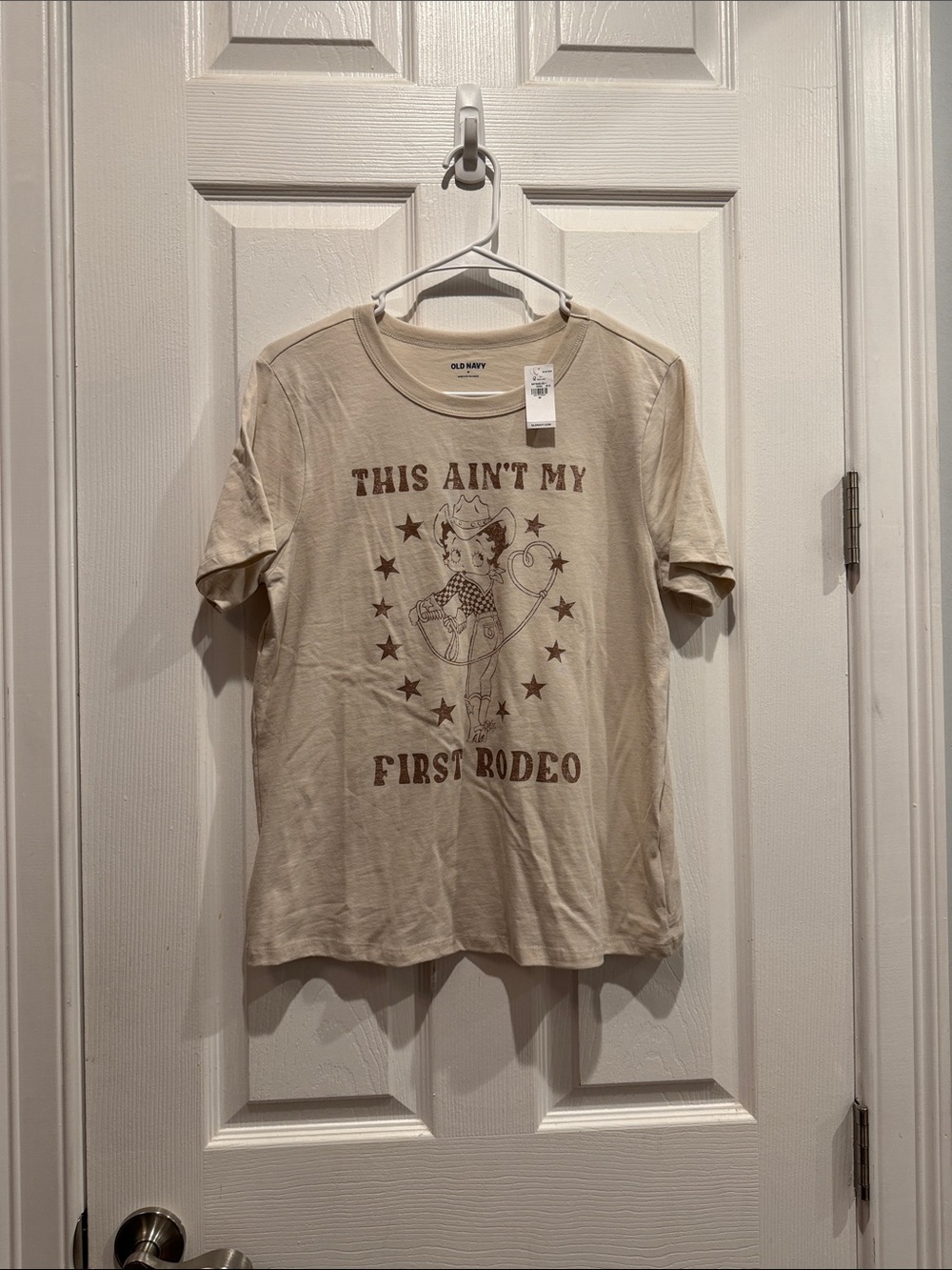 Old Navy Beige Graphic Short Sleeve Tee - Brown Print